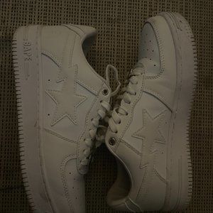 COPY - All White Bapesta Lows Size 9